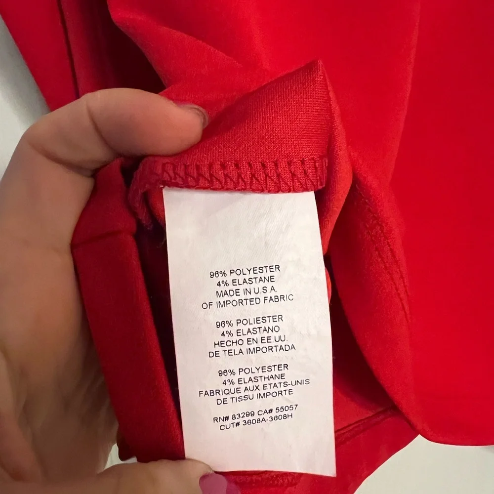 EXPRESS Crew Neck Puff Long Sleeve Tee SMALL Lipstick Red Blouse Top - Picture 13 of 13